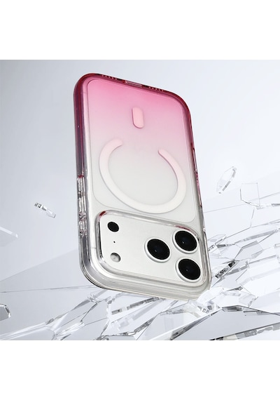 Apple Uyumlu iPhone 17 Pro Max Kılıf M-safe Şarj Özellikli Septik Silikon Kılıf Pembe