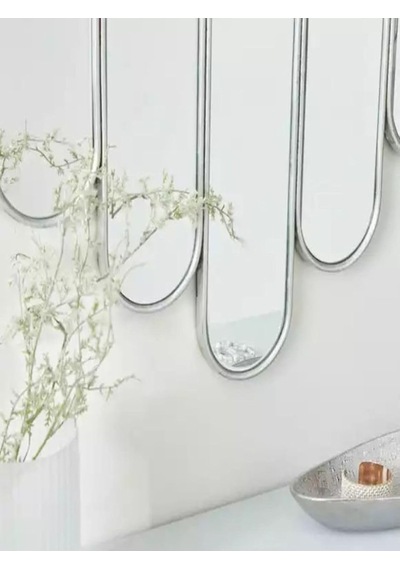 73x80 Konsol Aynası/lüks Ayna/dekor Aynası/salon Aynası/çerçeveli Duvar Aynası Gümüş 80 X 73 Diğer