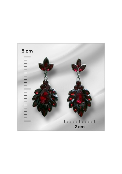 Eloria Kristal Taşlı Küpe Düğün Kına Günlük Kullanım Bordo - 726428693 Bordo