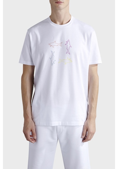 Paul & Shark Erkek T Shirt 24411088 010 Beyaz Beyaz