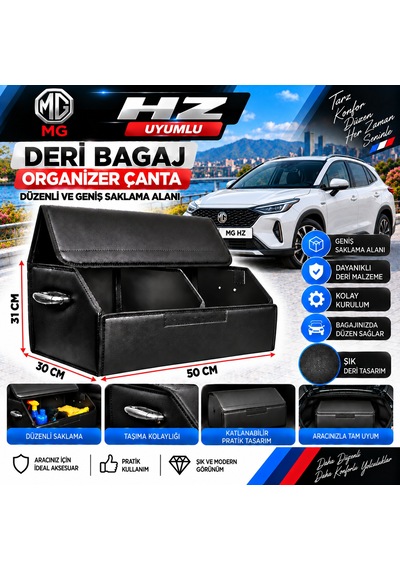 Mg Hz Uyumlu Oto Bagaj Organizeri Deri Bagaj Kutu Çanta 1