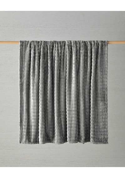 Glance Bubble Pelüş Çift Kişilik Battaniye 200x220 Cm Gri