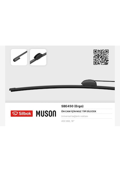 Silecek - 464 - Süpürgesi Muz Tipi 450mm Universal Calı - Csmo-tex - Tip