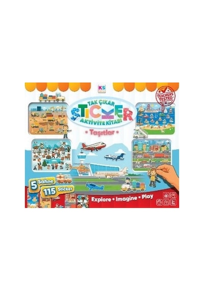 Sticker Book Vehicles Taşıtlar Aktivite Kitabı 5 Sahne 115 Sticker Çocuklar İçin Çıkartma Kitabı