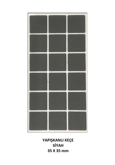 Zemin Koruyucu, Keçe Seti, Siyah, 6 Parça