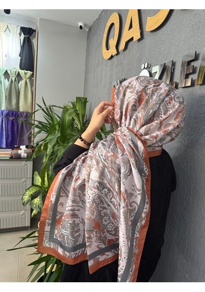 Summer Desen Şal Kiremit Çok Renkli
