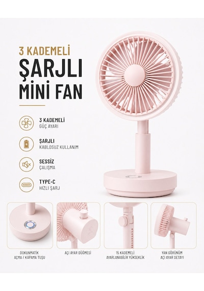 Taşınabilir Mini Fan 3 Kademeli Döner Başlıklı Aşağı Yukarı 15 Kademeli Ayarlanabilir Yükseklik Açı Ayar Düğmeli Mini Fan El Fanı Masaüstü Fan Ev Ofis Vantilatör Pervane 100 Gr Taşınabilir Mini Fan 3 Kademeli Döner Başlıklı Aşağı Yukarı 15 Kademeli Ayarlanabilir Yükseklik Açı Ayar Düğmeli Mini Fan El Fanı Masaüstü Fan Ev Ofis Vantilatör Pervane 100 Gr