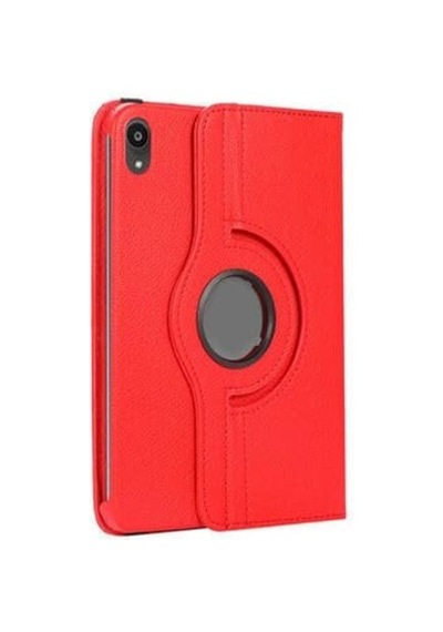 Aksesuarcim Apple iPad Uyumlu Mini 2021 6. İle Uyumlu Kılıfı Suni Deri 2 Farklı Stand Olabilen Darbe Korumalı 360 Dönebilen Tablet Kılıfı Kırmızı Sku: Zeusb0fhhvfvgq Arka Kapak