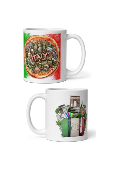 İtalya Kupa Bardak 2 Adet Seyahat Hatıra Italy Mug
