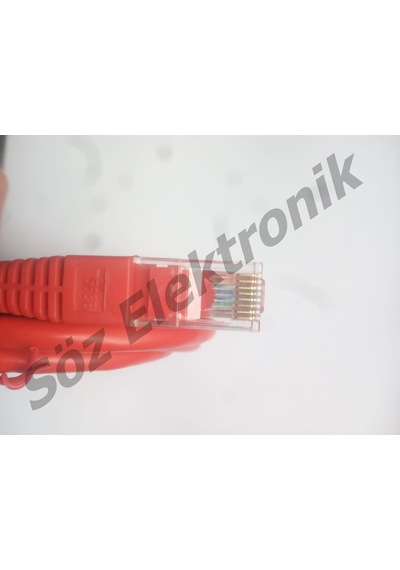 Cat6 - 3 Metre Kırmızı / 24 Awg / Kablo 1 Paket - 5'Li