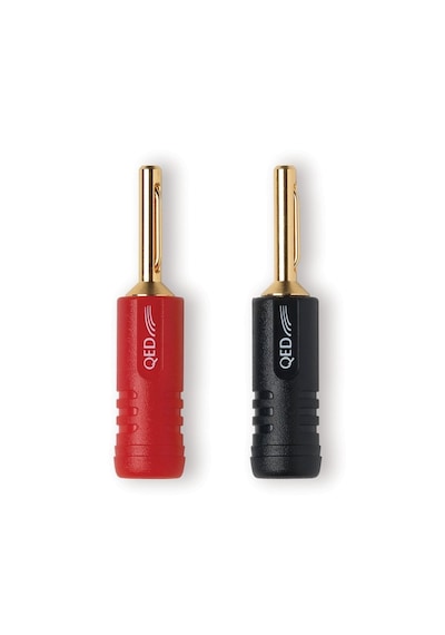 QED QE-1810 Airloc ABS 4mm Banana Konnektör (1 Kırmızı + 1 Siyah)
