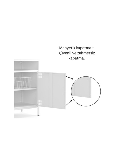 Pera Tv Ünitesi, Tv Dolabı,2 Kapaklı, Açık Raflı 100,50 X 40 X 79,50 Cm Ral 9016 Beyaz Pera Tv Ünitesi, Tv Dolabı,2 Kapaklı, Açık Raflı 100,50 X 40 X 79,50 Cm Ral 9016 Beyaz