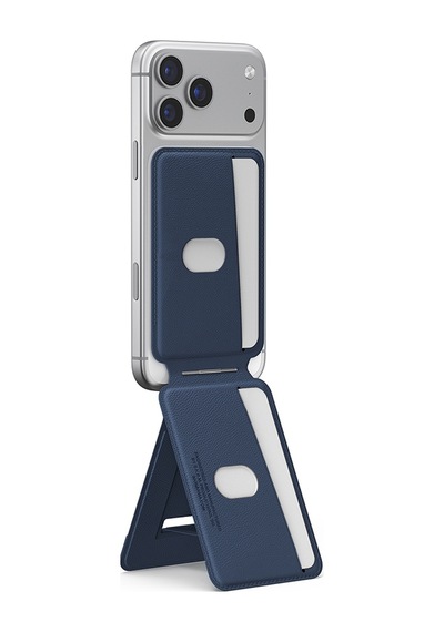 Skinarma Axis Serisi Foldable Stand Özellikli Deri Tasarımlı Kartlık Lacivert Lacivert