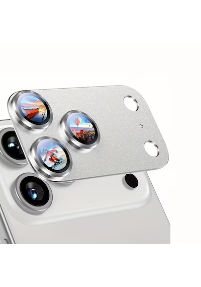 Apple Uyumlu   iPhone 17 Pro Silver Kamera Lens Koruyucu