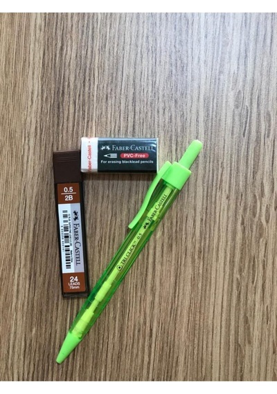 Tri Click 0.5mm Uçlu Kalem-silgi-uç Seti Yeşil Yeşil