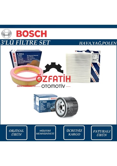 Renault Clio Symbol 1.4 Benzinli Bosch  Filtre Bakım Set 1999-2009