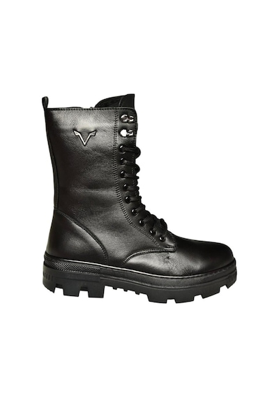 Fox Shoes V999049103 Siyah Hakiki Deri Kadın Postal Bot Siyah-hakiki Deri