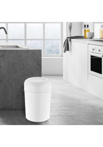 Rulopak Pota Kapak Çöp Kovası - Beyaz 15 Lt Beyaz