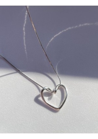 Stainless Steel Çelik Kolye Sade Kalp Gümüş