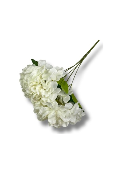 Yapay Çiçek 5 Dallı Beyaz Ortanca Demeti 50 Cm Genel
