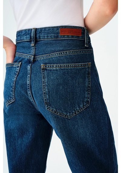Loft Lf2037068 Kadın Wide Leg Nora Jean Pantolon Mıd Blue Wash