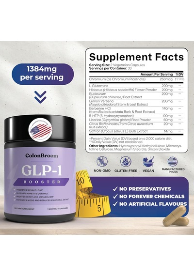 Colonbroom Glp-1 Booster 60 Kapsül Usa Menşeii Dmmedicineden Orijinal