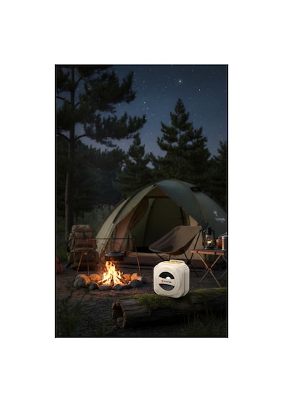 Outdoor Kablosuz Wireless 5w Led Işıklı Bluetooth Hoparlör Bej Doğa Güçlü Hoparlör
