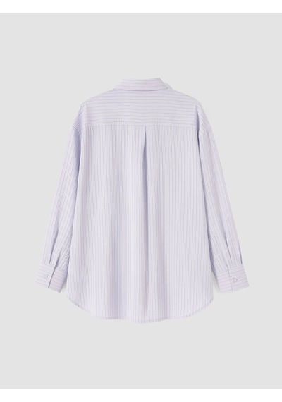 Lcw Modest Lila Çizgili Modal Karışımlı Kadın Gömlek Tunik