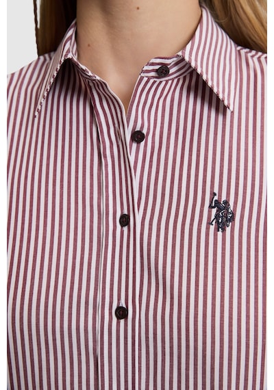 U.S. Polo Assn. Kadın Bordo Uzun Kollu Gömlek 50332398-vr180 Dark Plum