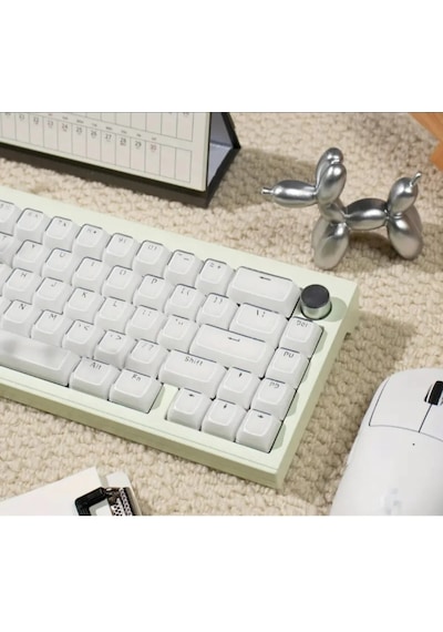 Mekanik Klavye Crystal Jelly Keycap -136 Tuşlu Yarı Saydam  Rgb Tuş Takımı Beyaz