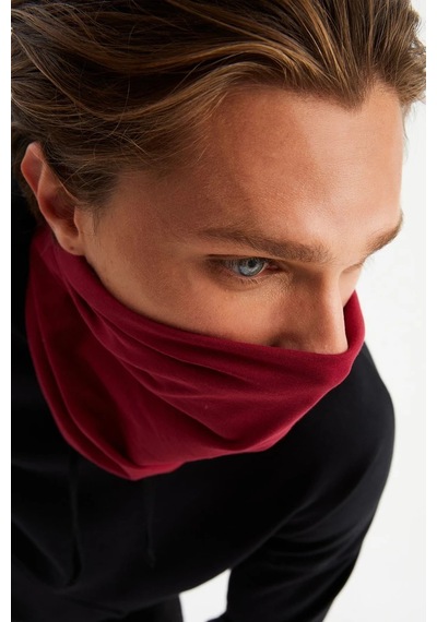 Butikgiz Erkek 4 Fonksiyonlu Koruyucu Pamuklu, Esnek, Terletmez, Bandana, Boyunluk, Maske - Tek Ebat / Bordo Bordo