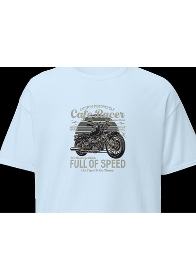 Wildstyle Cafe Racer Full Of Speed Motosiklet Vintage Hız Baskılı Unisex Bisiklet Yaka Pamuklu Tişört - Bebek