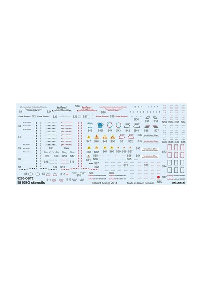 Eduard D48025 1/48 Ölçek, Bf 109g Stencils For Mak