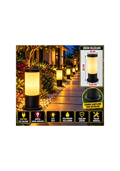 Bahçe Aydınlatma Armatürü 220v Bahçe Yol Aydınlatma, Set Üstü, Duvar Armatürü, Çim,yürüyüş Yolu Aplik,dekoratif Armatür 29cm Siyah - 939322632 Siyah Bahçe Aydınlatma Armatürü 220v Bahçe Yol Aydınlatma, Set Üstü, Duvar Armatürü, Çim,yürüyüş Yolu Aplik,dekoratif Armatür 29cm Siyah - 939322632 Siyah