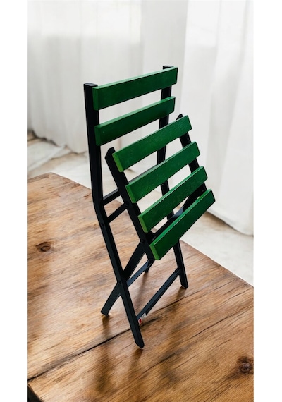 Balkon Bahçe Mutfak Bistro Set Katlanır Masa-sandalye 1 Adet Yeşil