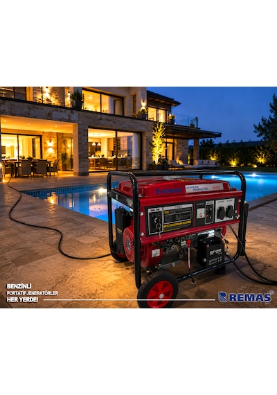 Remaş Rm 7500 E Monofaze Marşlı 8 Kva Benzinli Jeneratör