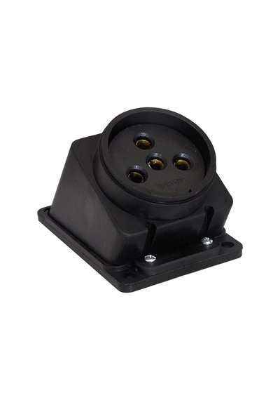 Tp Electric 3104-307-0300 Vidalı Bağlantı 25a Kauçuk Eğik Duvar Prizi Siyah