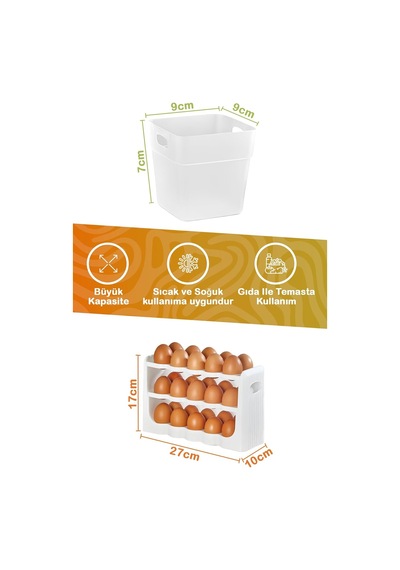 Mithra Life 6 Parça Buzdolabı İçi Düzenleyici Ve 30 Bölmeli Yumurtalık Mıt1105 Sku: Smg8690010540416