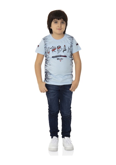 Toontoy Kids Toontoy Erkek Çocuk T-shırt Çocuk Urban Baskılı Mavi