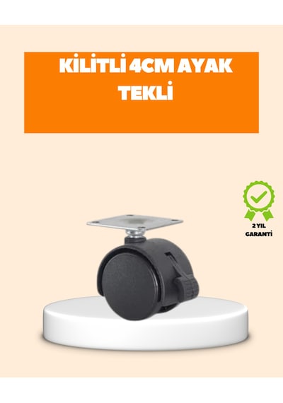 4 Cm Kilit Mekanizmalı Mobilya Ayağı Tekli Çok Renkli