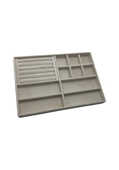 Tanzanya Model Süet Kumaş Krem Renk 24/34 Cm Takı Organizeri