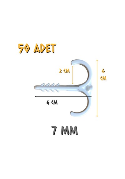Made Çiftli Yere Tespit Dübeli Kılçık 7 Mm. - 50 Adet
