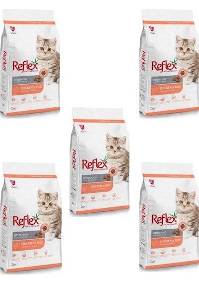 Reflex Kitten Tavuklu Ve Pirinçli Yavru Kedi Maması 2 Kg X 5 Adet