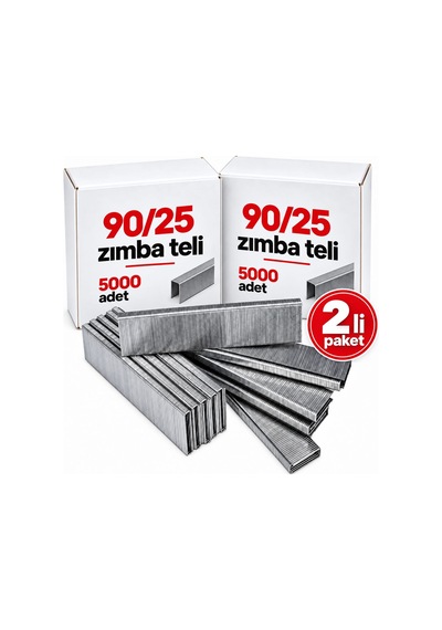 2'li Paket - Ithal 9025 90 Serisi Havalı Zımba Teli 25 Mm 10.000 Adet