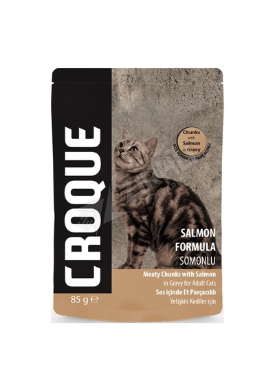 2 Adet Croque Pouch Somon Etli Yetişkin Kedi Maması 85 Gr