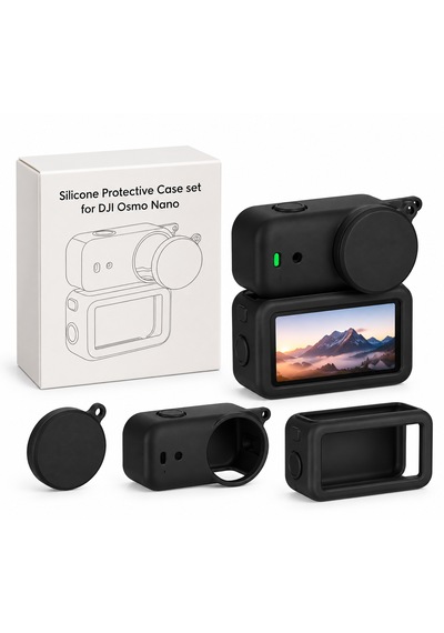Teknoroket Djı Osmo Nano Silikon Kılıf Seti Kamera + Ekran Koruma + Lens Kapağı Siyah