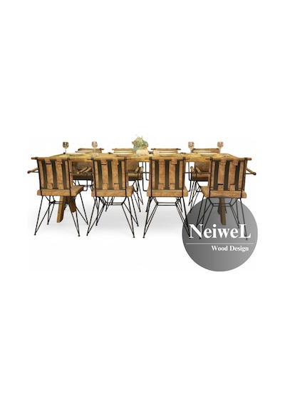 Neiwel Rane Doğal Ahşap Mutfak Ve Yemek Masası-70-120 Açık Ceviz