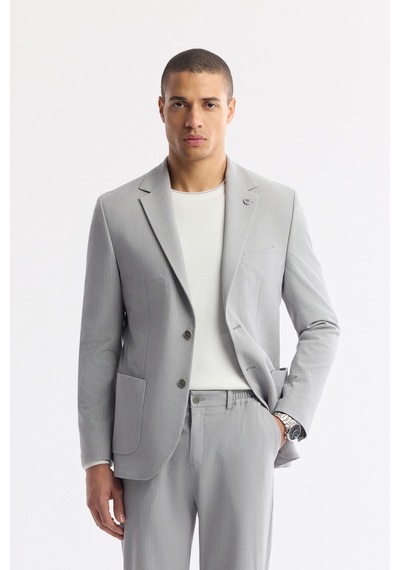 Avva Erkek Gri Mono Yaka Viskon Karışımlı Hafif Bi-stretch Blazer Comfort Slim Fit Ceket A51y4001 Avva Erkek Gri Mono Yaka Viskon Karışımlı Hafif Bi-stretch Blazer Comfort Slim Fit Ceket A51y4001