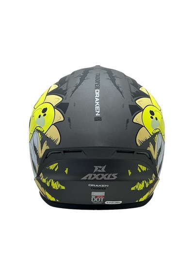 Draken S Trooper D3 Mat Fluor Yellow Desenli Motosiklet Kaskı Çift Vizörlü Trooper Mat Fluoer Yellow