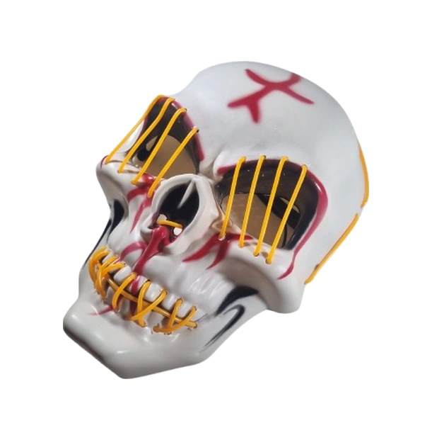 Halloween Maske Kuru Kafa Işıklı Sarı Teller Diğer